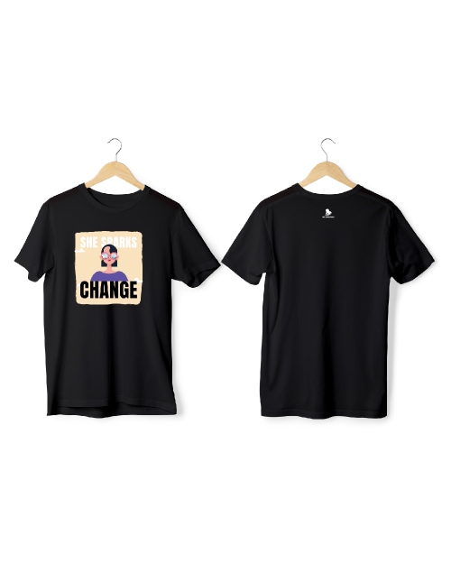 Greys & Blues Grace Pima Round Neck T-Shirt-Black